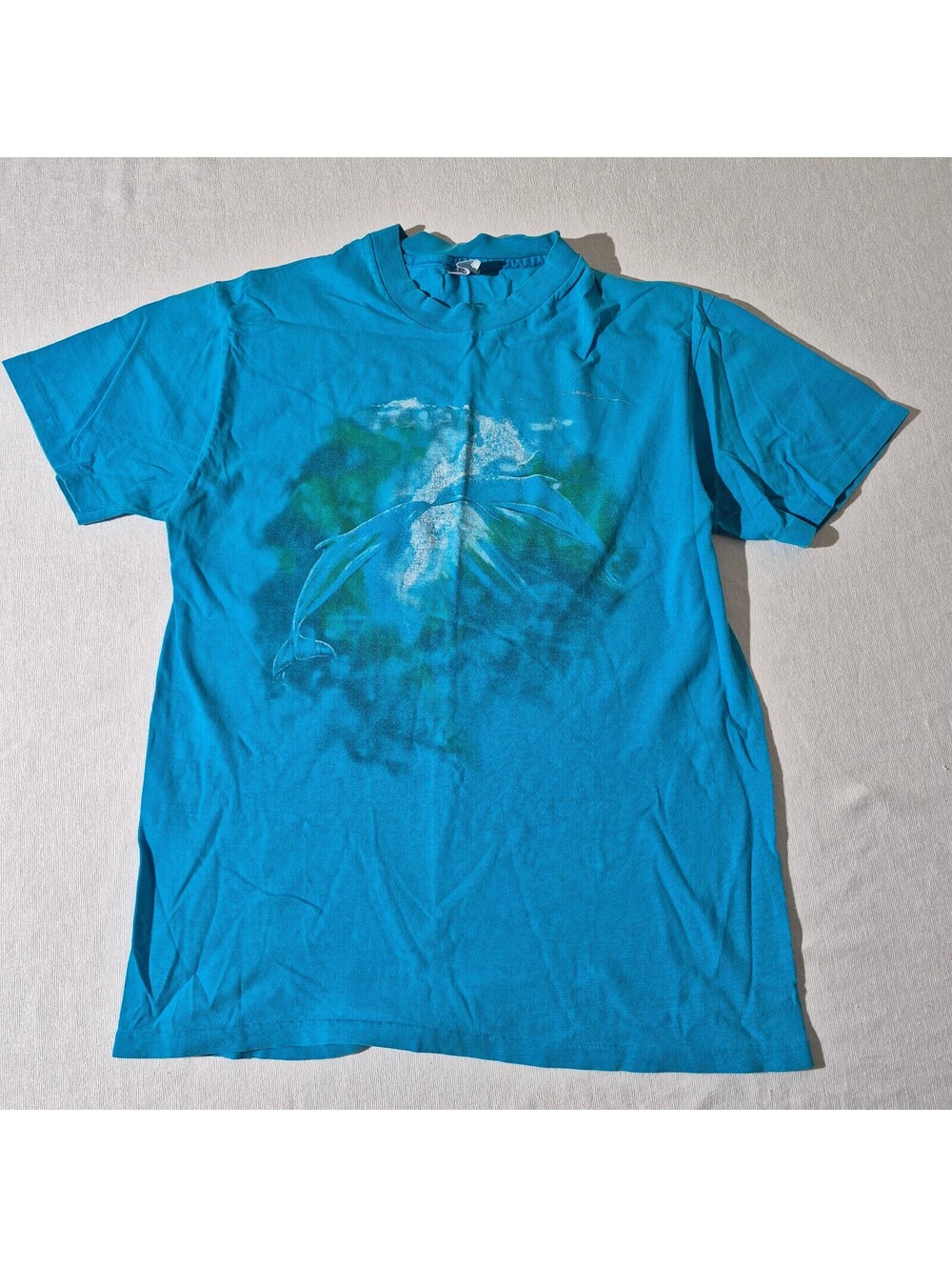 Vintage 90s blue dolphin L Large Ocean Marine graphic T-shirt